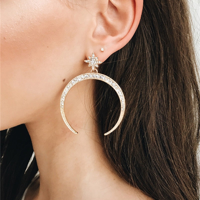 Moon Star Gem Earrings