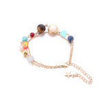 Planet Gem Beaded Gold and Silver Anklet