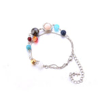 Planet Gem Beaded Gold and Silver Anklet
