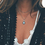 Water Drop Gem Crystal  Necklace