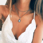 Water Drop Gem Crystal  Necklace