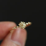 Crystal Lotus Gold Ring