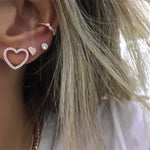 Punk Heart Crystal Stars Exquisite Gold Earrings Set