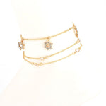 Key Star Round Tassel Crystal Chain  Anklet