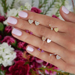 Gold Heart Crystal Arrow Earrings Set