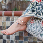 Simple Leather Pearl Anklet Set