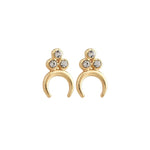 Exquisite Moon Crystal Rhinestones Gold and Silver Earrings