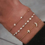 Star Moon Geometric Crystal Bracelet